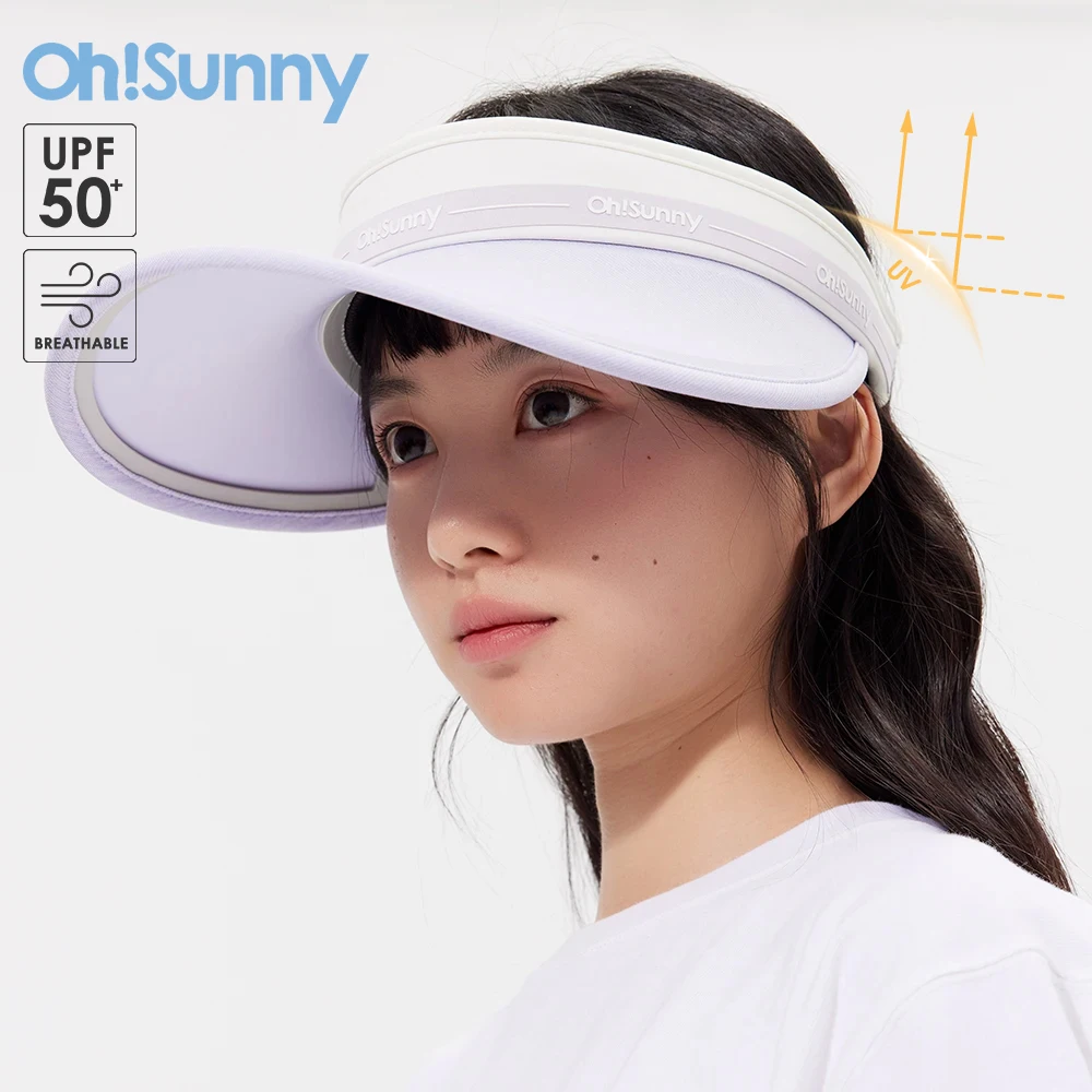 

OhSunny Women Empty Top Sun Visor Cap Summer Protection Adjustable Anti-UV UPF50+ Multi-Functional Breathable Hats