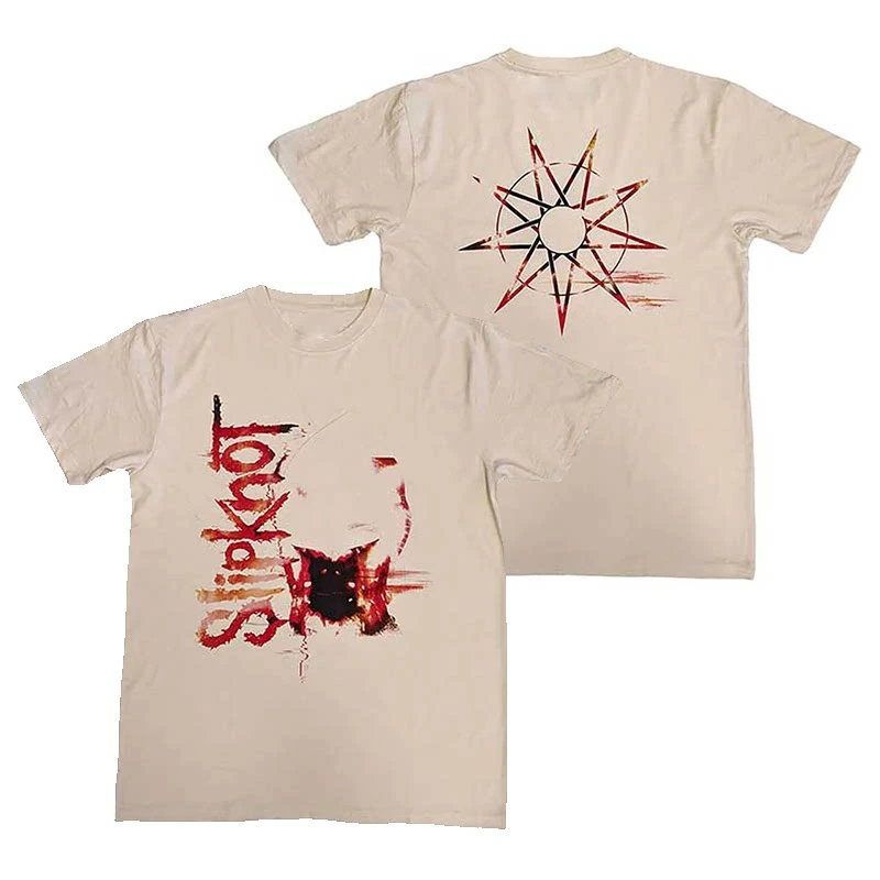 Rare SLIPKNOT Band Dark Heavy Metal Rock Punk-style American Retro Loose Short-sleeved T-shirt