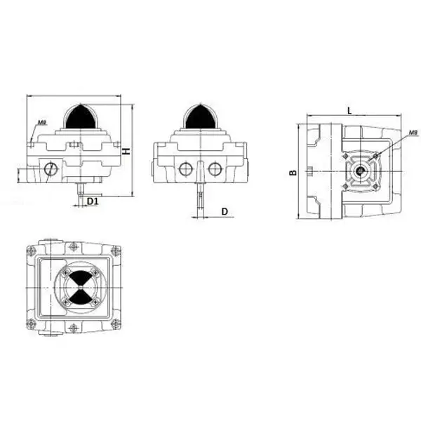 Stainless steel AISI 316 ball valve DNOVA BV3232P (3pc) -FP-F-ISO-H, three-piece full-bore flange, stainless steel SS304 flange