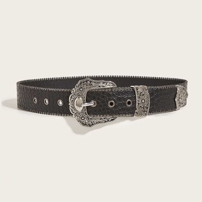 Unisex Jeans Belt Goth Y2k Designer Belts For Women High Quality Luxury Black Punk Accessory 3.8cm Waistband Men Belt Boho