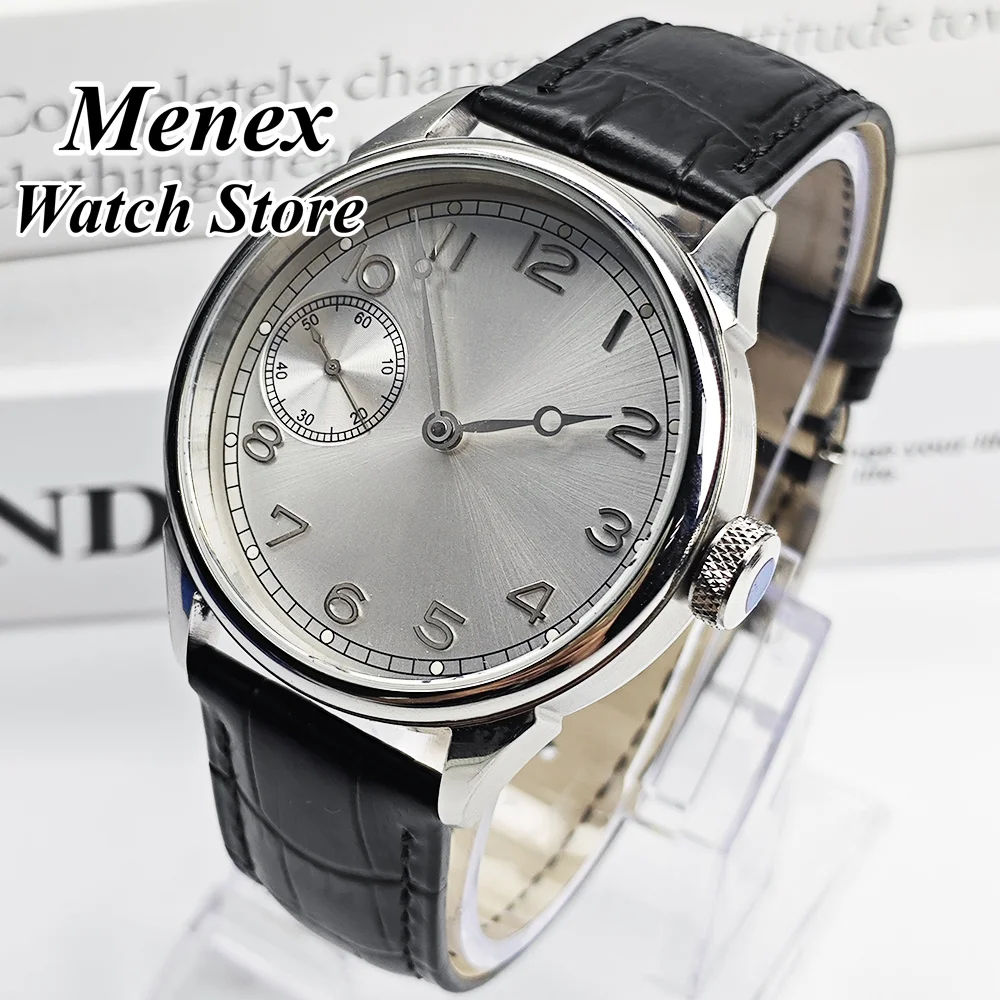 ST3600 Watch 42mm Hand-wound Mechanical Watch Silver Men's Hand-Wound Custom Leather Watch Strap Waterproof Watch