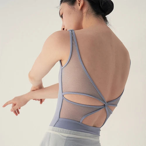 Traje de cuerpo redondo de danza de ballet con espalda de mariposa para adultos, nuevo estilo para mujeres, traje de práctica de examen de arte, traje de gimnasia de baile,