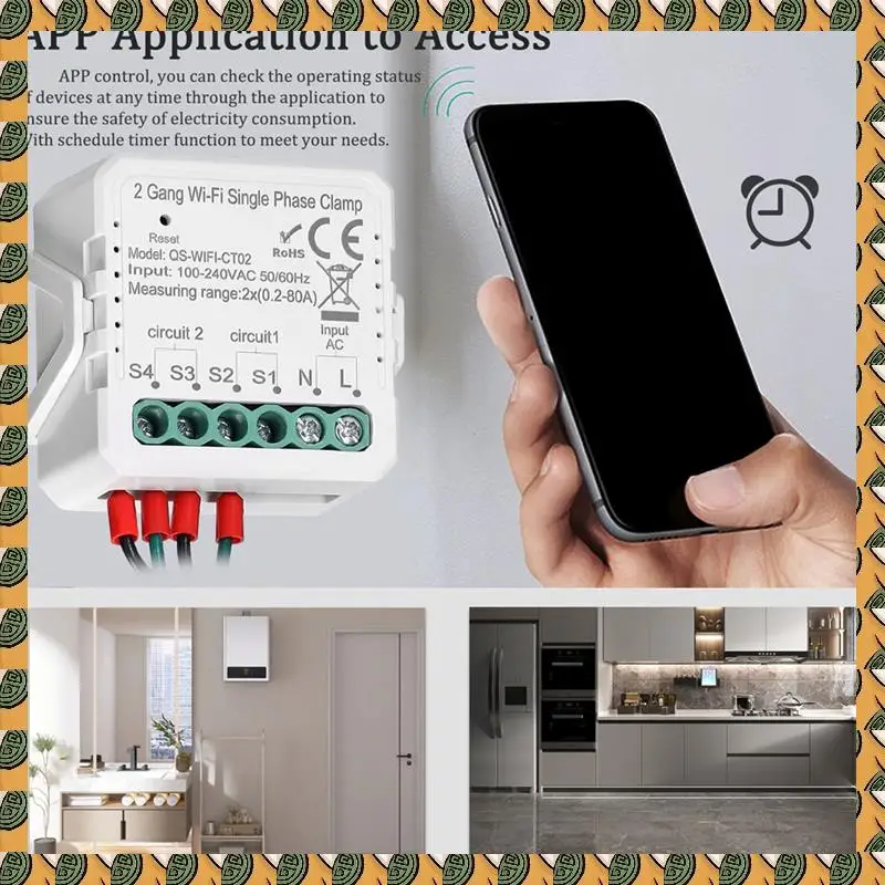 

Tuya Wifi 80A Single Phase Clamp Solar PV Bidirectional Two Way Energy Meter APP Control