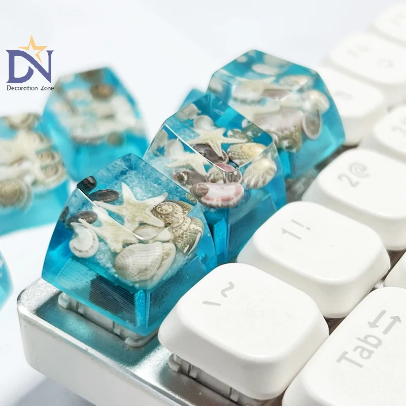 1Pcs Fashionable Conch Starfish Keycap Dazzling Summer Ocean Key Caps for Keyboard