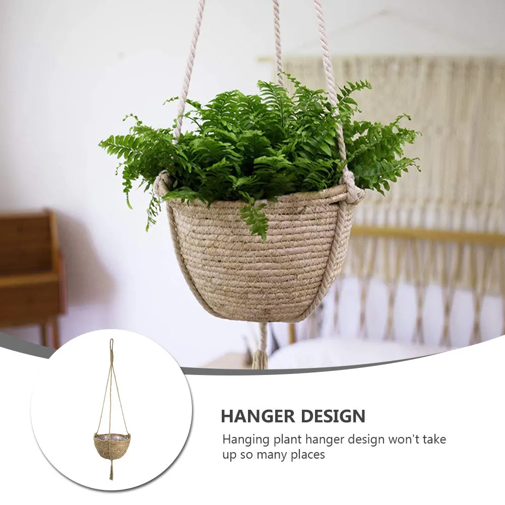 

1Pcs Hanging Basket Hand-Knitted Plant Hanger Decorative Flowerpot Durable Planter for Indoor Outdoor Hanging Vase