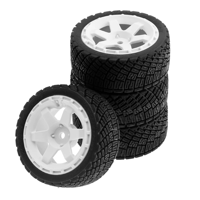 4Pcs 67Mm Rubber Tire Wheel Tyre 12Mm Hex For Tamiya TT02 XV01 Lancia Delta W150 1/10 RC Racing Car Upgrade Parts