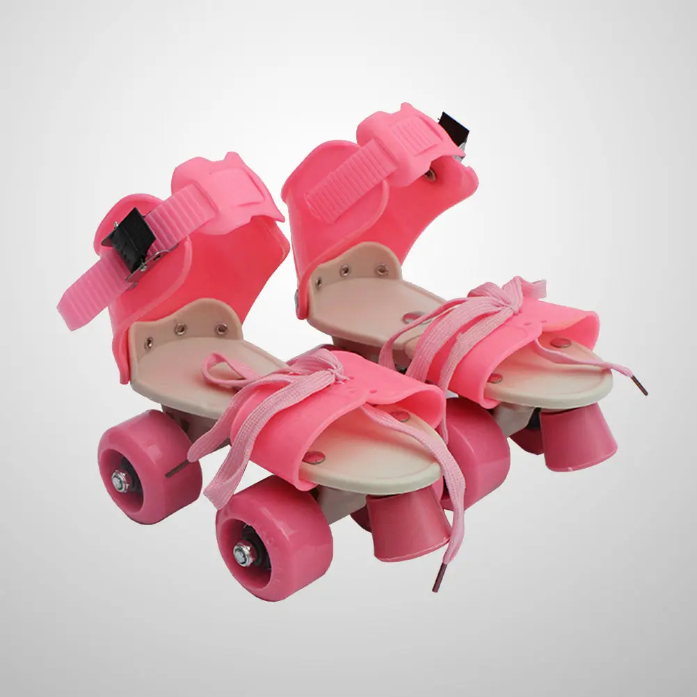 

Double Row Skating Shoes Adjustable Ankle Strap Lace Design for Comfort Safety Size 25-32 Pink Skate Shoes Gift