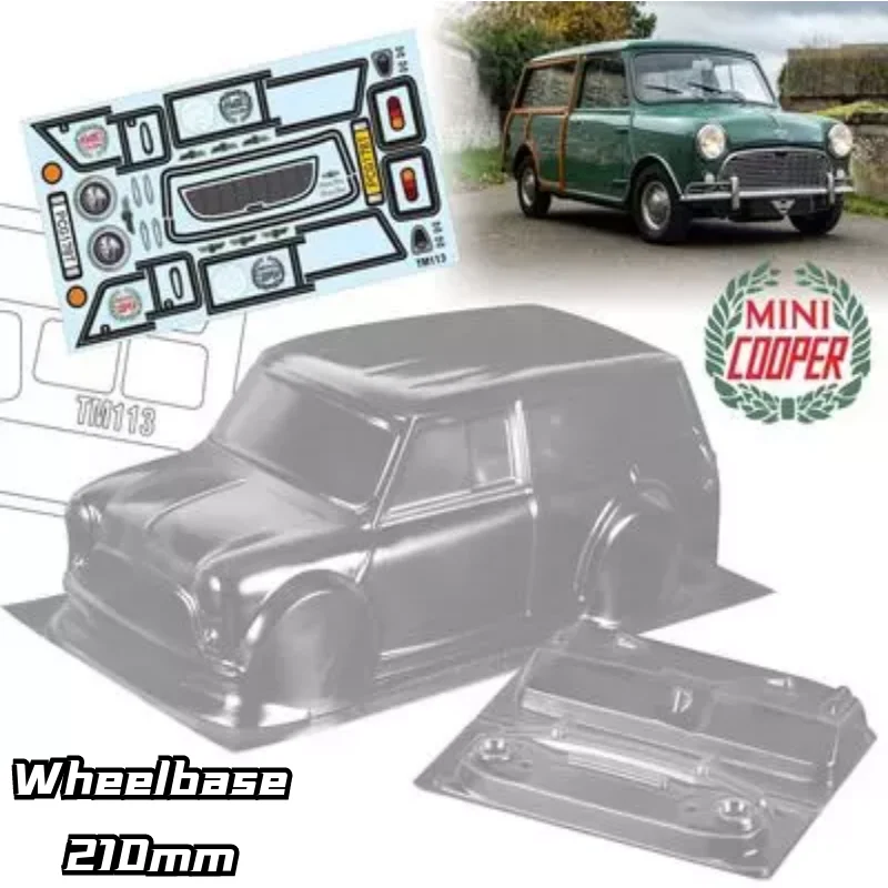 1set Mini Countryman 1:10 M car PC body shell 210mm wheelbase Transparent no painted lampshade body shell for RC CARTEN M car