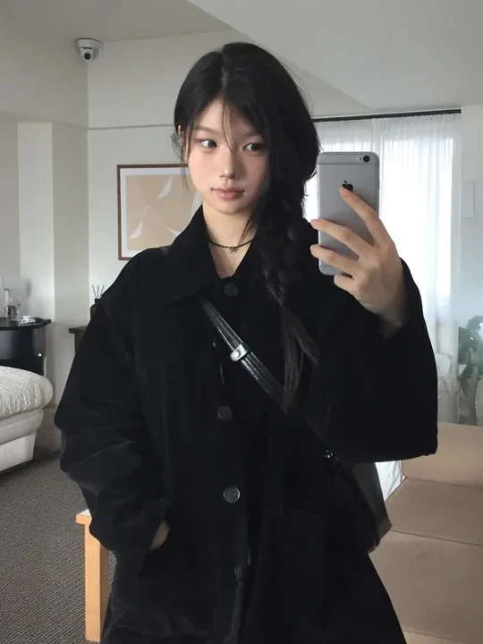 

Шикарная женская верхняя одежда для похудения, высококачественное пальто в стиле ретро, маленький размер, корейское пальто свободного кроя, обычная длина, застежка на пуговицы