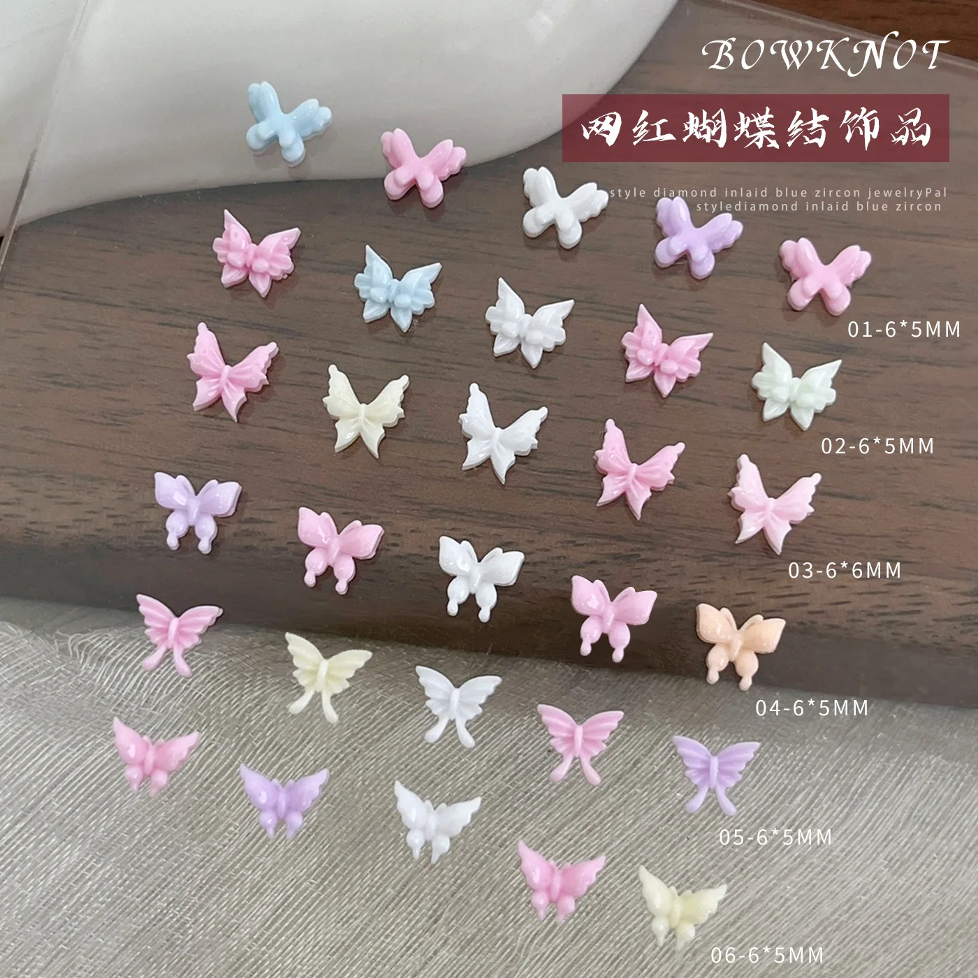 Mariposa de resina de colores, cereza, fresa, frutas, corazón, estrella, remache, copos de nieve navideños, lazo, accesorios para decoración de uñas