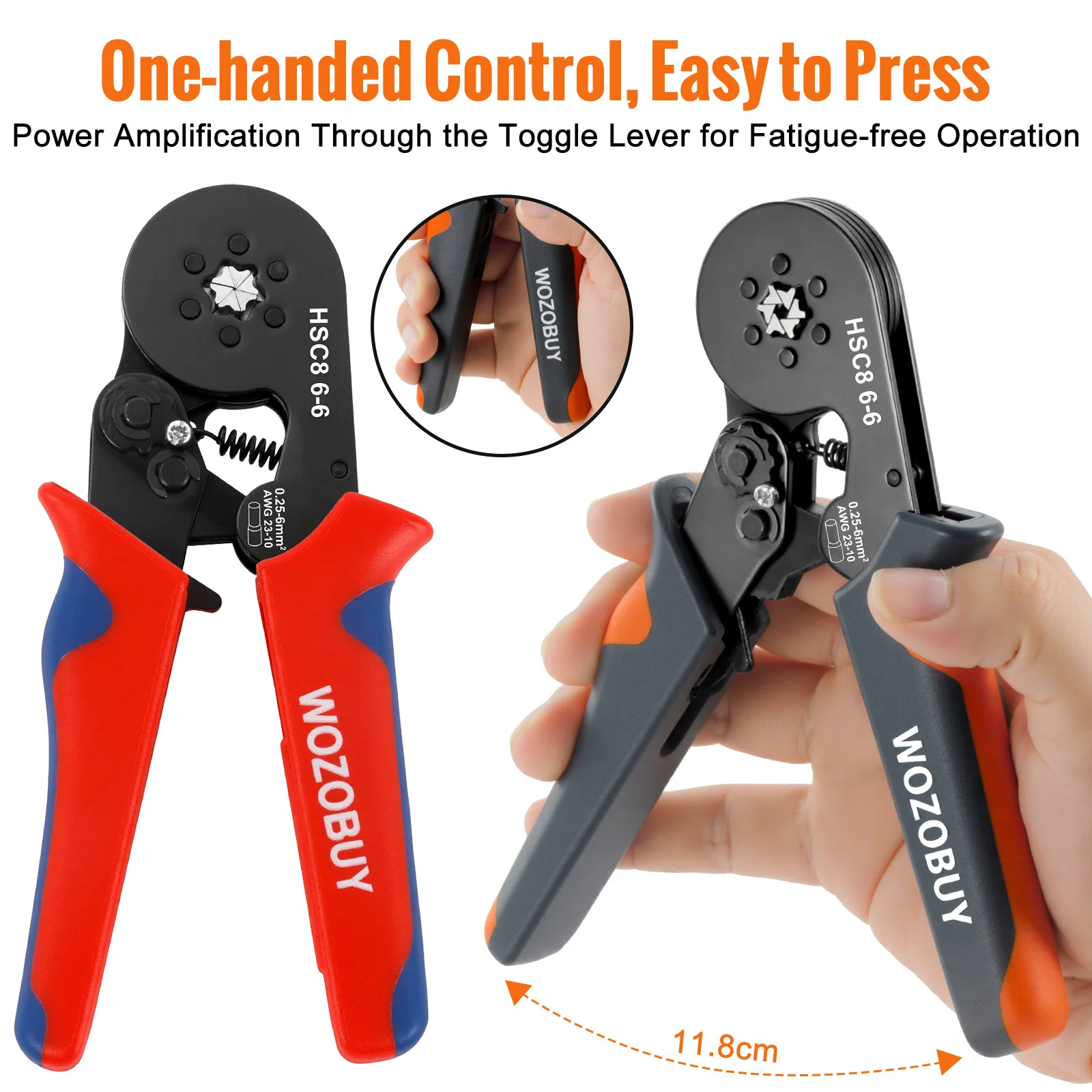 Ferrule Sleeves Terminal Crimping Tools Mini Electrical Pliers HSC8 6-4/6-6(0.25-10mm²/0.25-6mm²) Wire Connection Repair Clamp