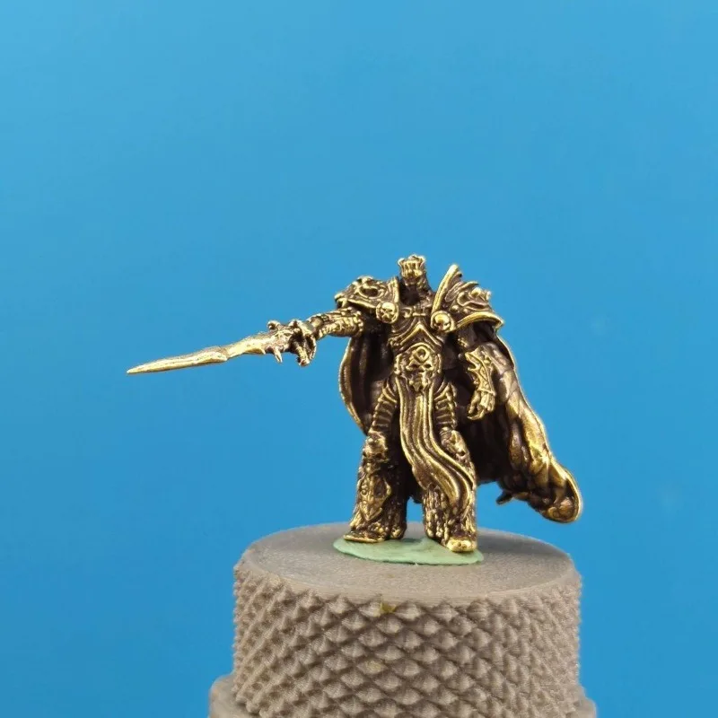 Metal Brass Holding Sword Warrior Action Figures Creative King Landscape Miniature Model Personality Desktop Photography Props