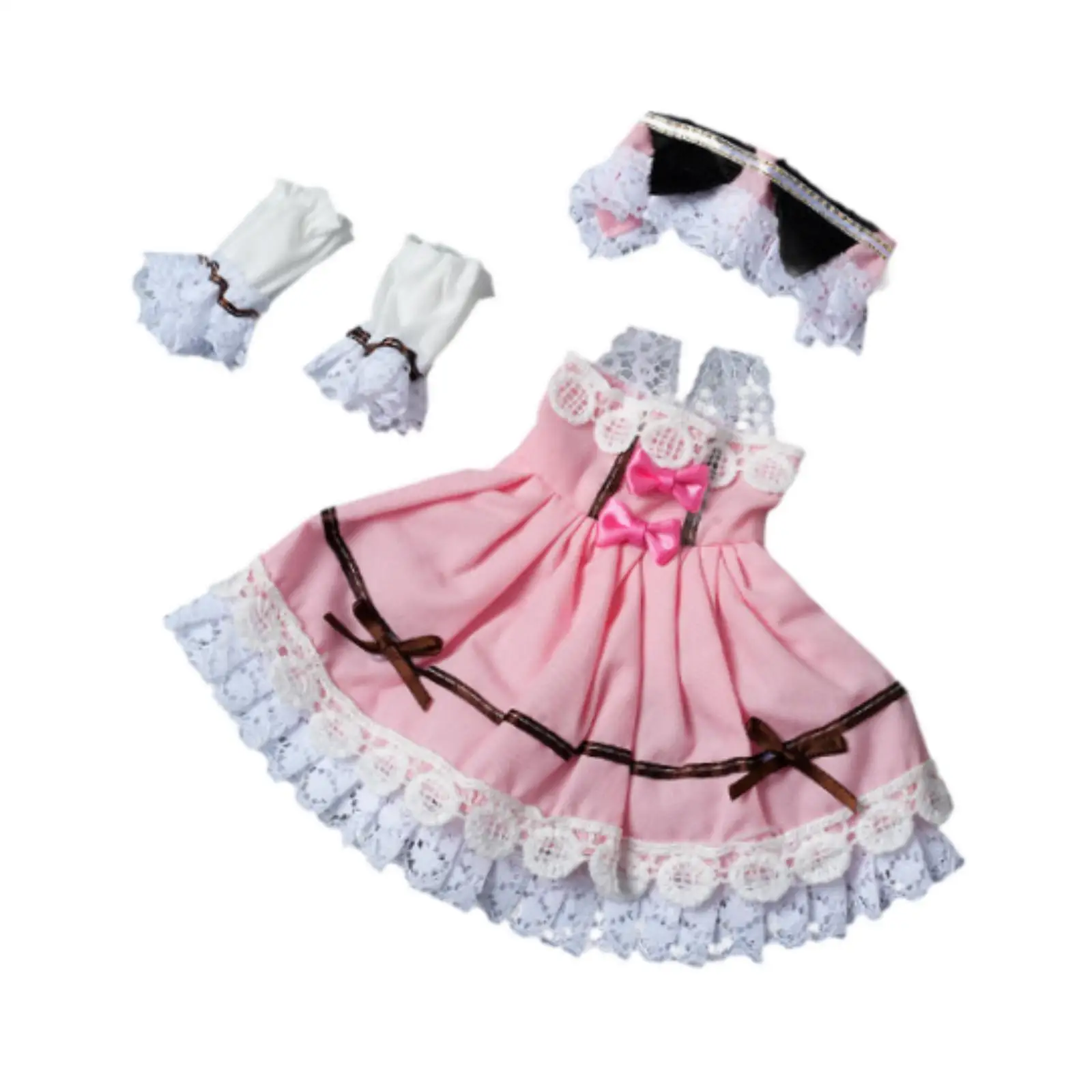 1:6 ドレスセットヘアアクセサリー服子供の誕生日ギフト DIY ドレスアップ用