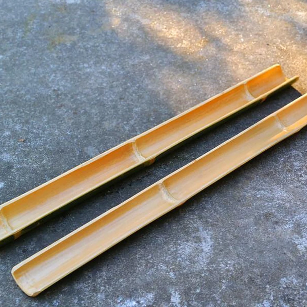 

2pcs Bamboo Water Channel Toy 50cmx6-7cm DIY Fountain Garden Decor Outdoor Water Feature Pond Aquarium Bamboo Fountains Patios