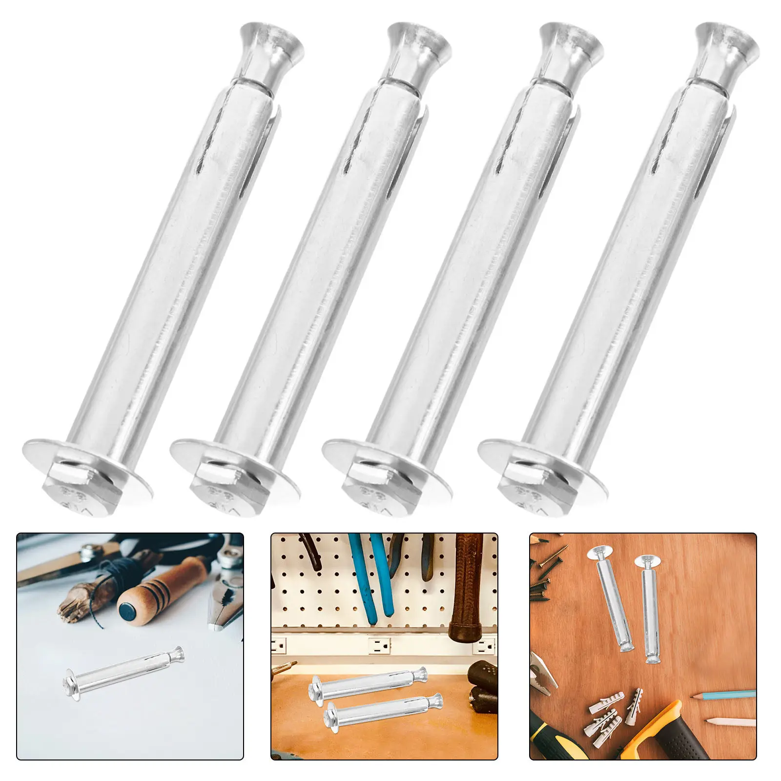 8Pcs Expansion Bolt for Speed Bumps Rubber Steel Driveway Traffic Bump Safety Shock Absorption Noise Reduction Vibration Damping