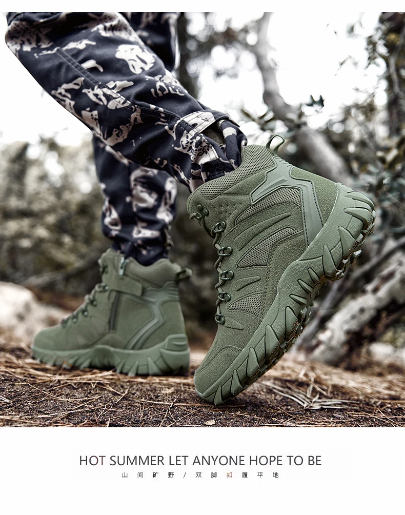 Taktische Stiefel für Herren, Armee-Schuhe, wasserdicht, Militär, Outdoor, Damen, Unisex, hochwertiges Training, ultraleicht, Camping, Sicherheit – Detail 26