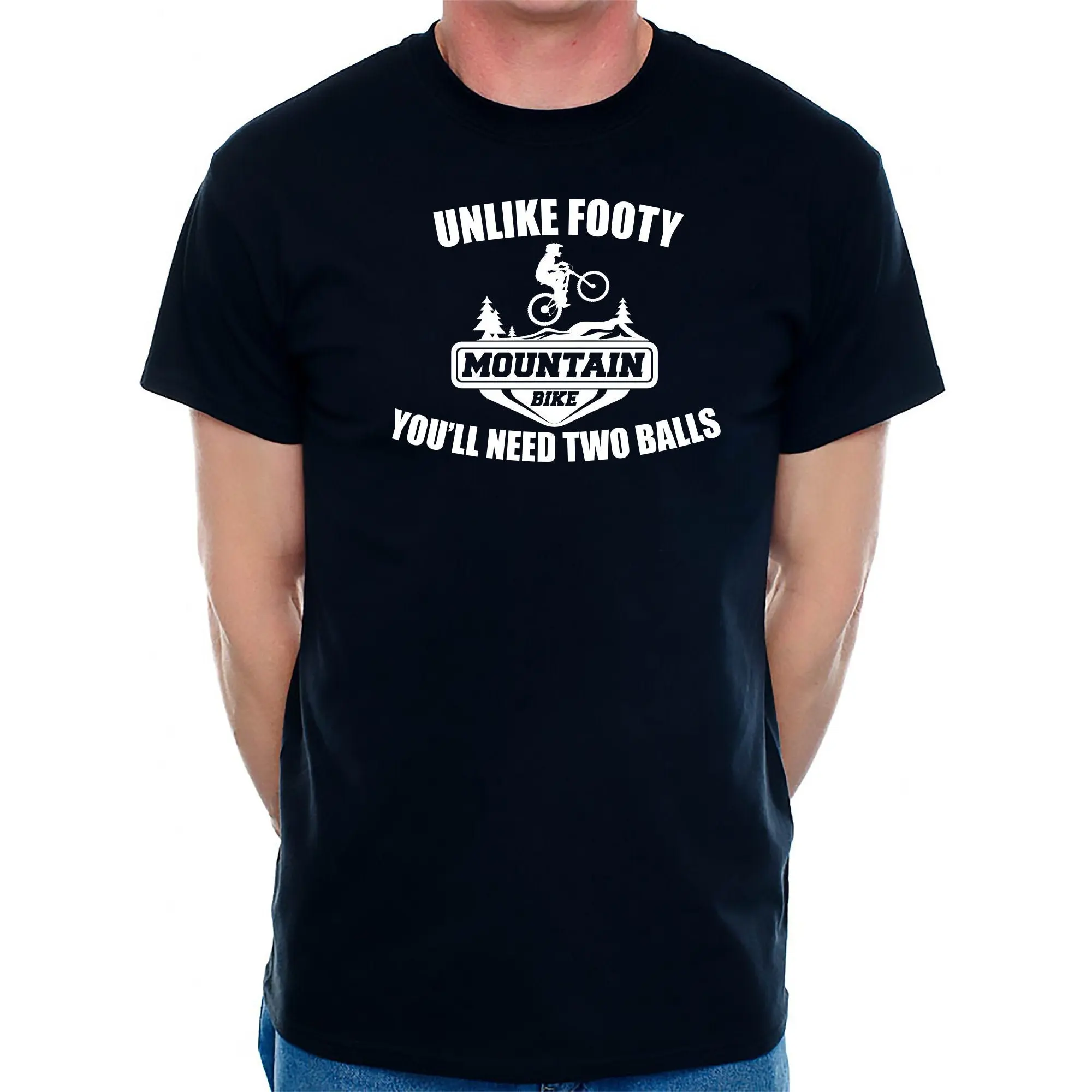 

Mens Mountain Bike T Shirt With Unlike Footy Motif
