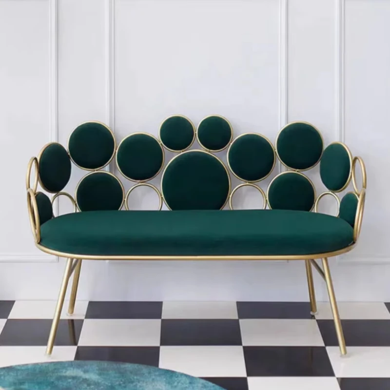 

1 + 1 + 3-seat green velvet sponge filled environmentally friendly module combination sofa set