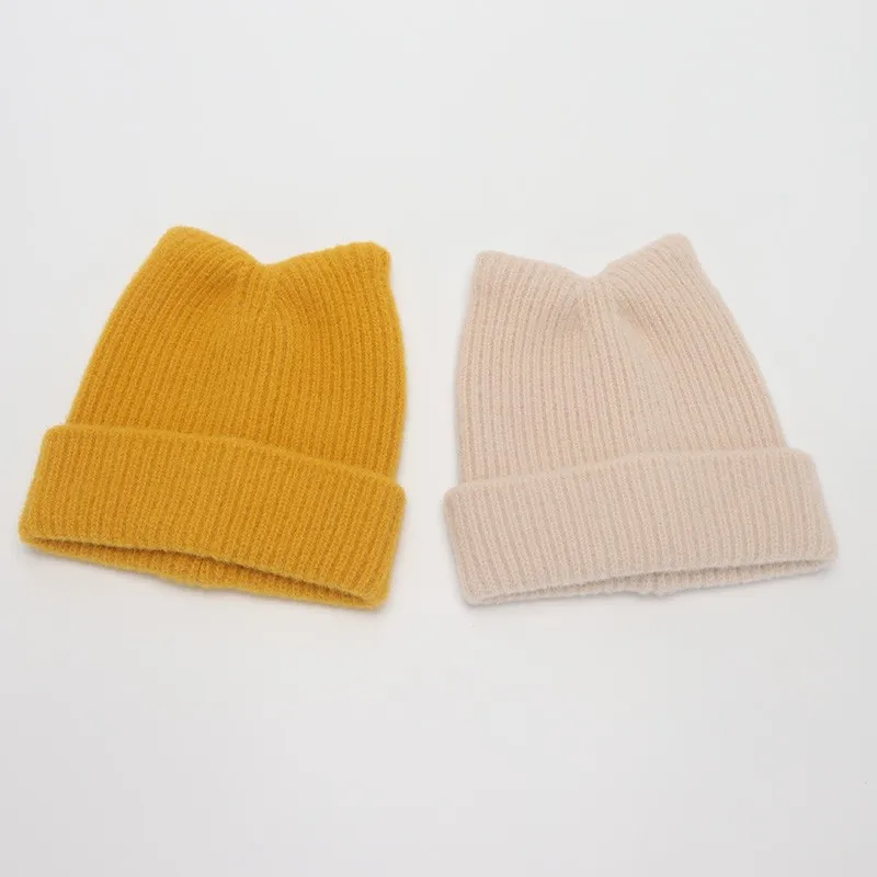 Winter Hats For Children Baby Beanies Cute Ears Cartoon Knitted Keep Warm Soft Kids Hats For Girls Boys Cold Proof Baggy Cap New
