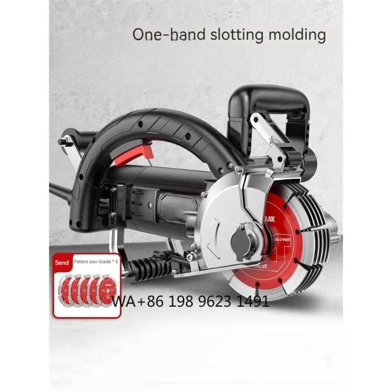 Dustproof Concrete Wall Chaser High Power Circular Saw Tool 220V Portable Grooving Cutting  for Steel Wall
