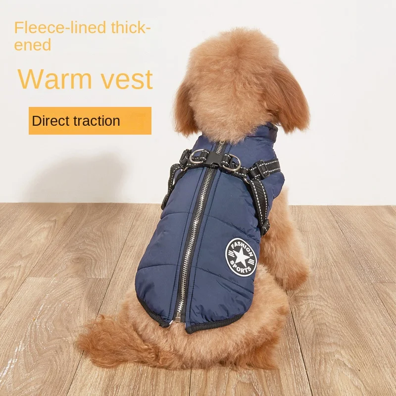 

Dog Winter Clothes for Small Big Breed Jacket Coat Accessories Big Collar Cold Autumn Puppy Padding Harness Outfits Hoodie Soft