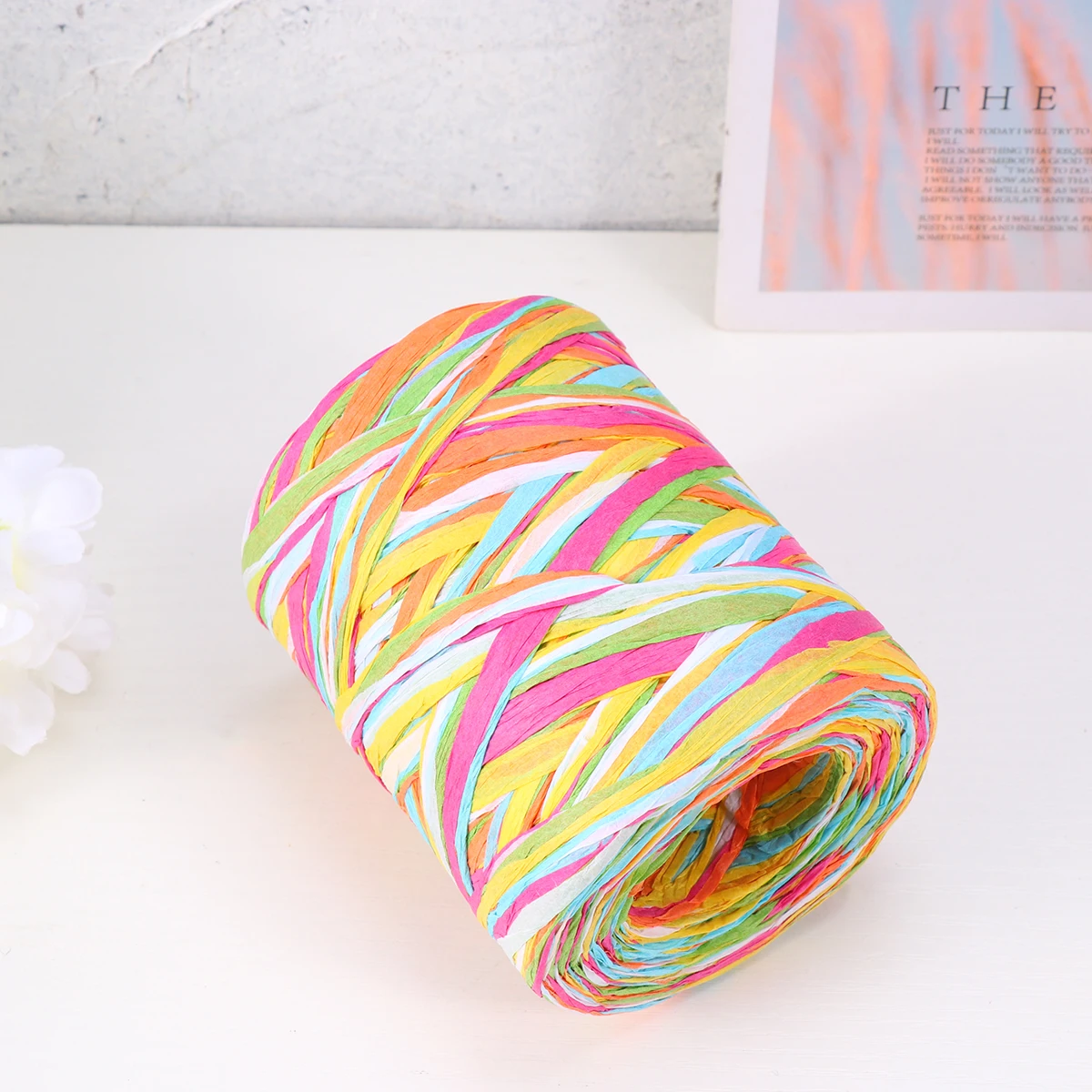 Color Raffia Ribbon for Decor Wedding Wired Christmas Decoration Wrapping Paper