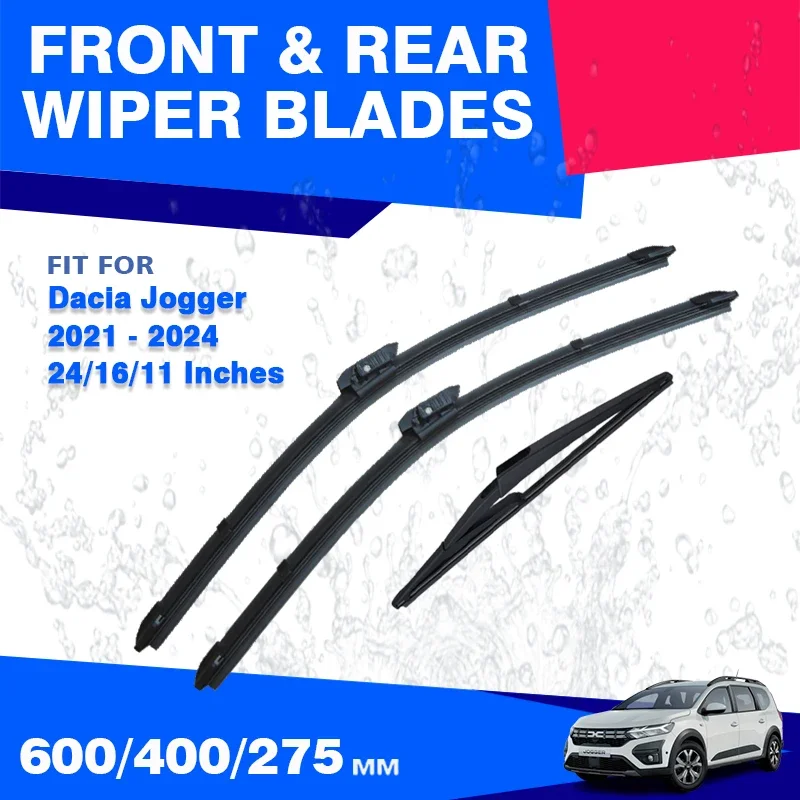 For Dacia Jogger 2021 2022 2023 2024 Hybrid Front Rear Wiper Blades Car Windshield Windscreen Windows Brushes Accessories Refill