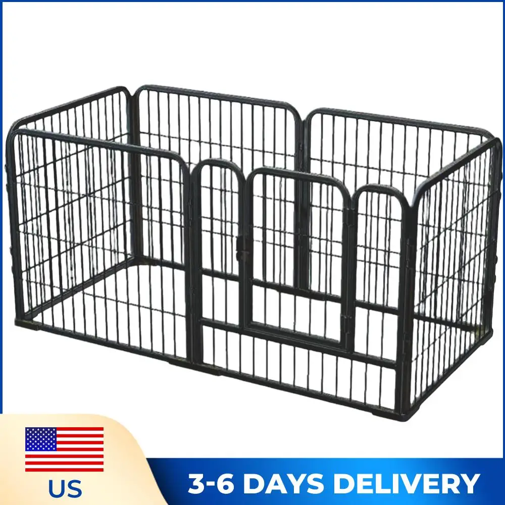 

Манеж для животных из 6 секций с дверцей, складной, для выгула щенков, прочный вольер-клетка для собак, кошек, кроликов, для тренировок и прогулок