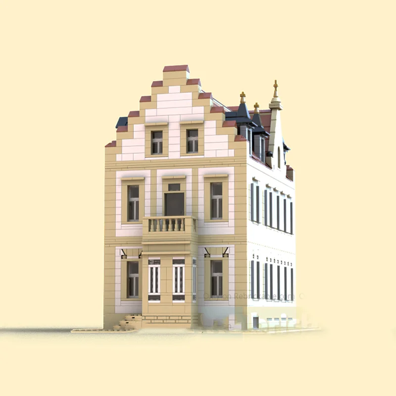 3639 قطعة MOC كارل بنز هاوس كارل هاوس وحدات نموذج هدية الكريسماس ألعاب البناء كتل البناء لتقوم بها بنفسك فكرة الإبداعية الطوب #3