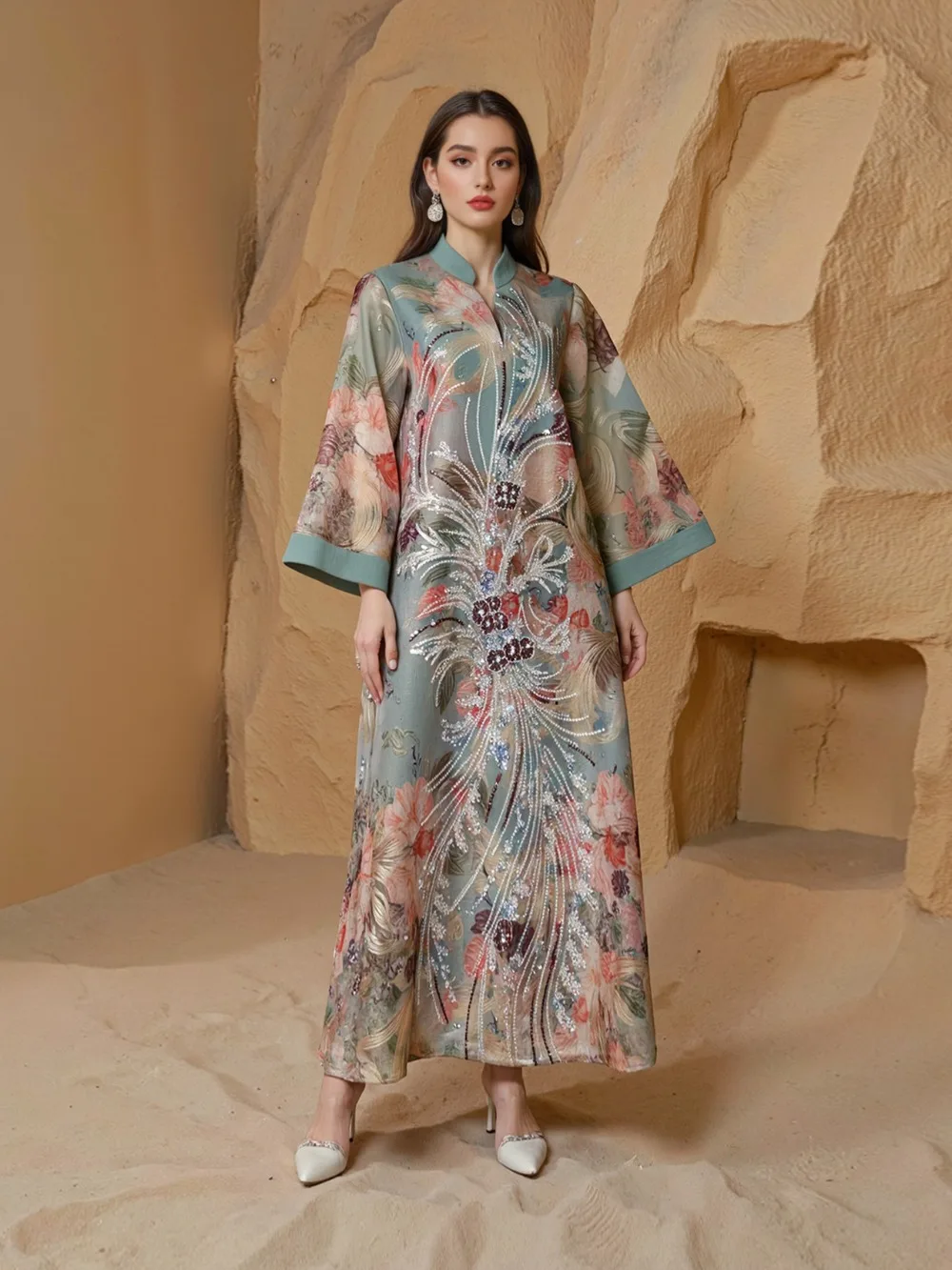 Evening Dresses Arab Long Robe Embroidery Muslim Women Party Jalabiya Eid Ramadan Morocco Dubai Abayas Kaftan Islam Vestidos