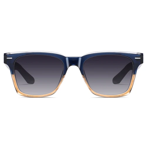 Imagen 2 del producto Kachawoo gafas de sol polarizadas para hombre tr90 montura de acetato gafas cuadradas montura mujer moda estilo europeo azul naranja gris