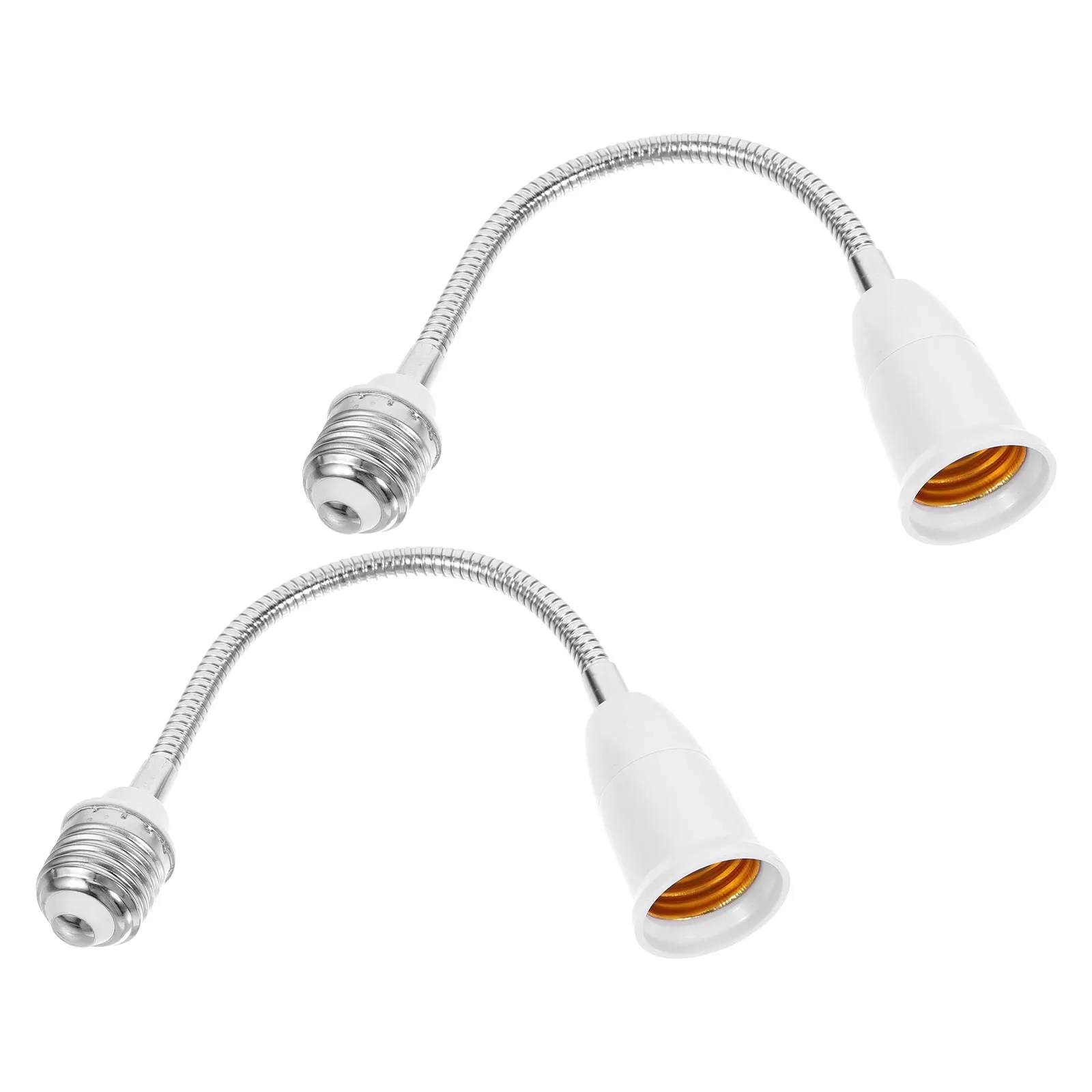 

2Pcs E27 to E27 Light Bulb Socket Extender Durable Pc Metal Material Easy Installation Recessed Light Socket Adapter