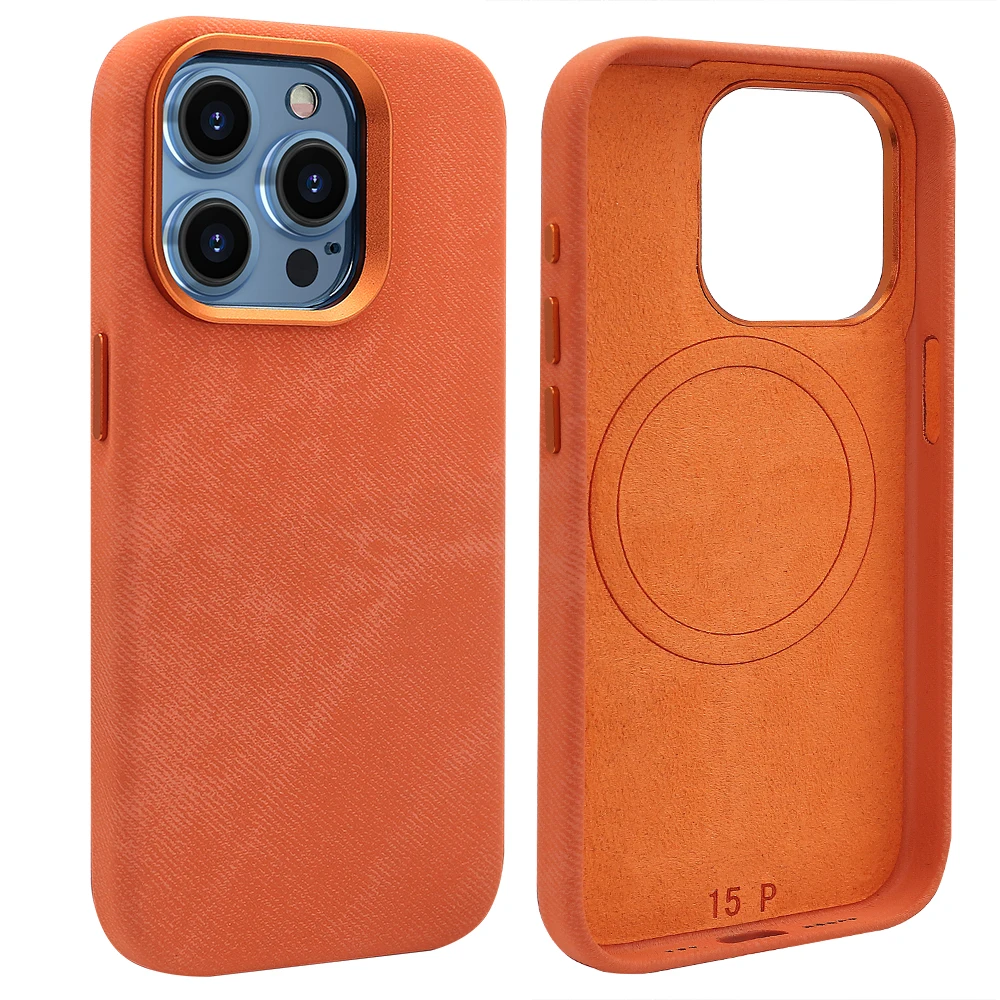 Compatible With Iphone 16 15 14 13 Pro Max Phone Case With Magnetic Wireless Charging, Microfiber Full Protection Cover,Brown