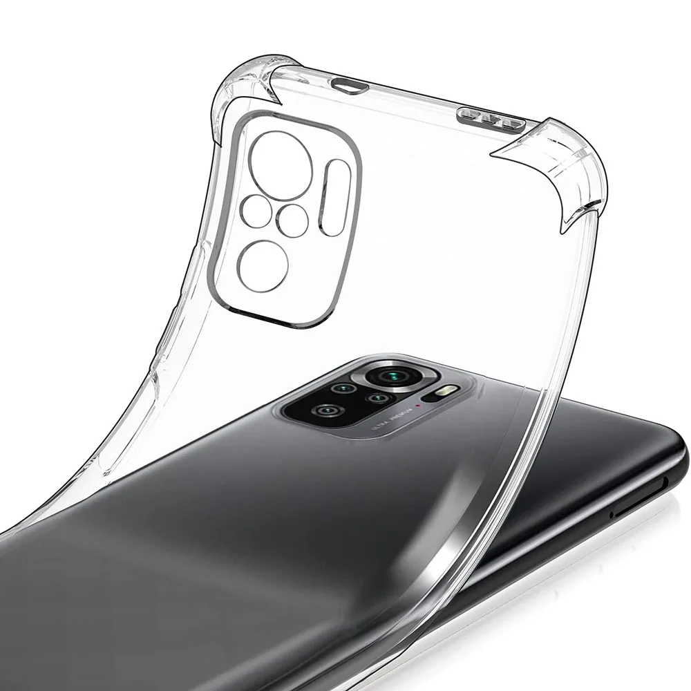 Airbag Shockproof Silicone Phone Case For Xiaomi Redmi Note 10 11 12 Pro Max Note 10s 11s 12s  4G 5G Clear Gel TPU Soft Case image 3