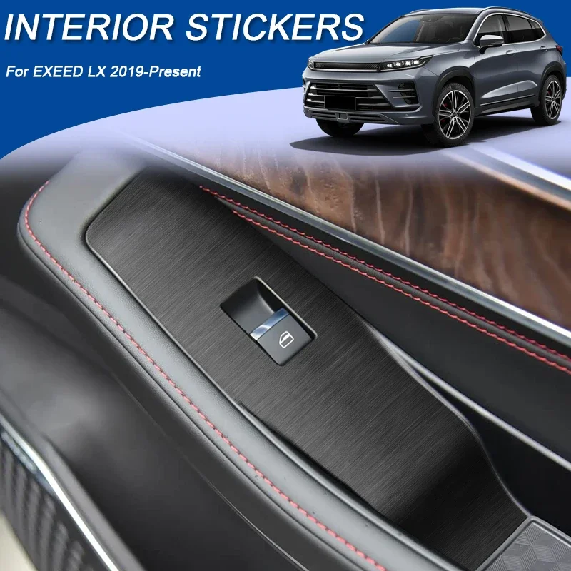 

For EXEED LX 2019-Present LHD Car Carbon Interior Sticker Window Lifting Panel Decal Gear Inner Door Protective Film Accessory