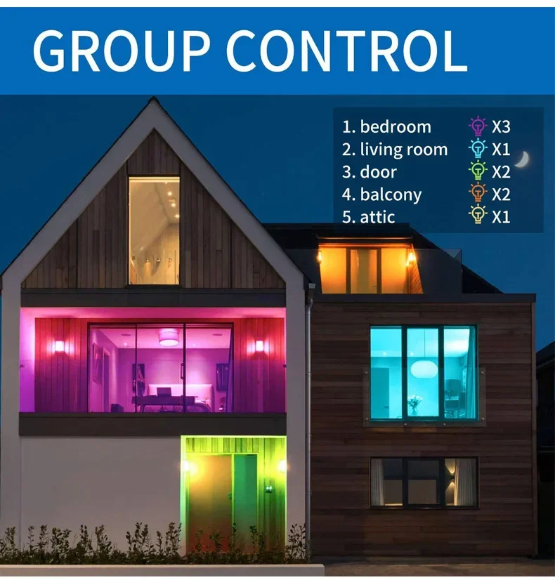 Matter E27 Smart LED Bulb RGBCCT 16Million Colors Adjust APP/Voice Control IOS Android for Homekit Siri Amazon Alexa Google Home