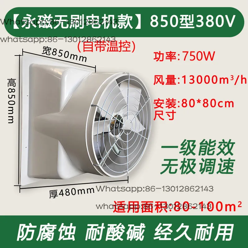 Negative pressure fan, permanent magnet motor, large factory farm cooling, ventilation, dust removal and deodorization