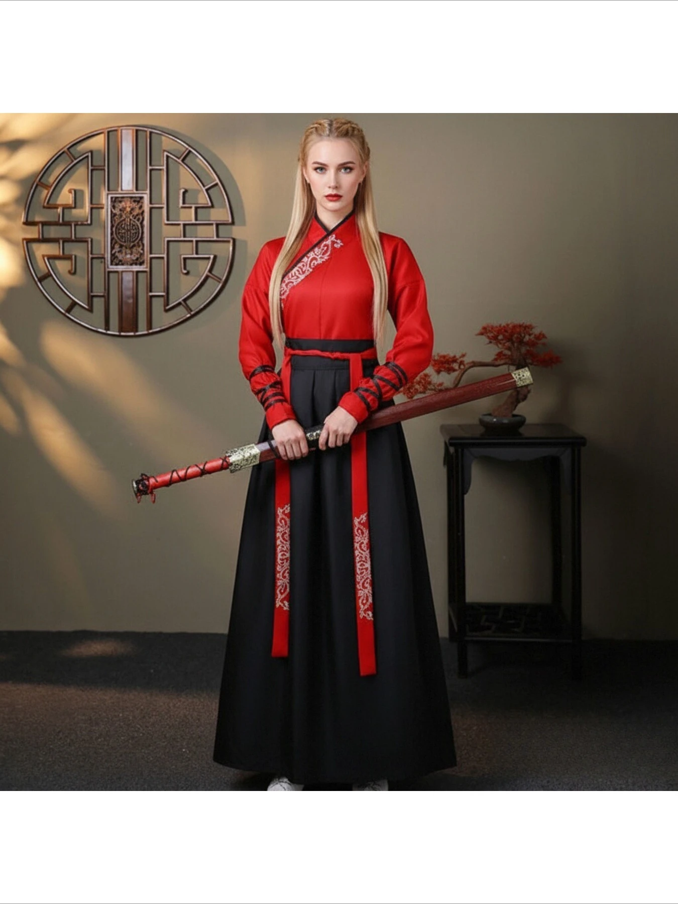 Modern Hanfu Women Top Skirt 2 Piece Set Men Vintage Fashion Cosplay Costume Traditional Chinese Clothing Chivalrous Style Suit