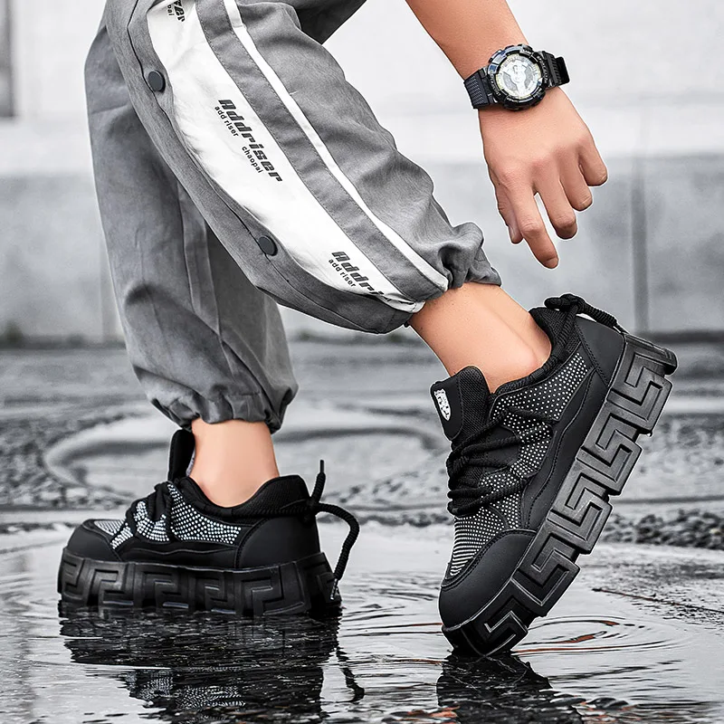 

Мужские повседневные кроссовки, дышащая удобная обувь, противоскользящие легкие универсальные кроссовки на тонкой подошве, увеличивающие рост