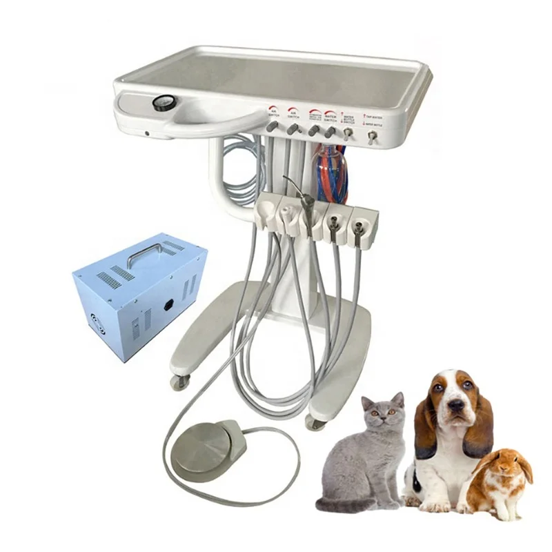 Vet Portable Dental Unit Animal Internal Station System Mobile Veterinary Dental Cart Machine