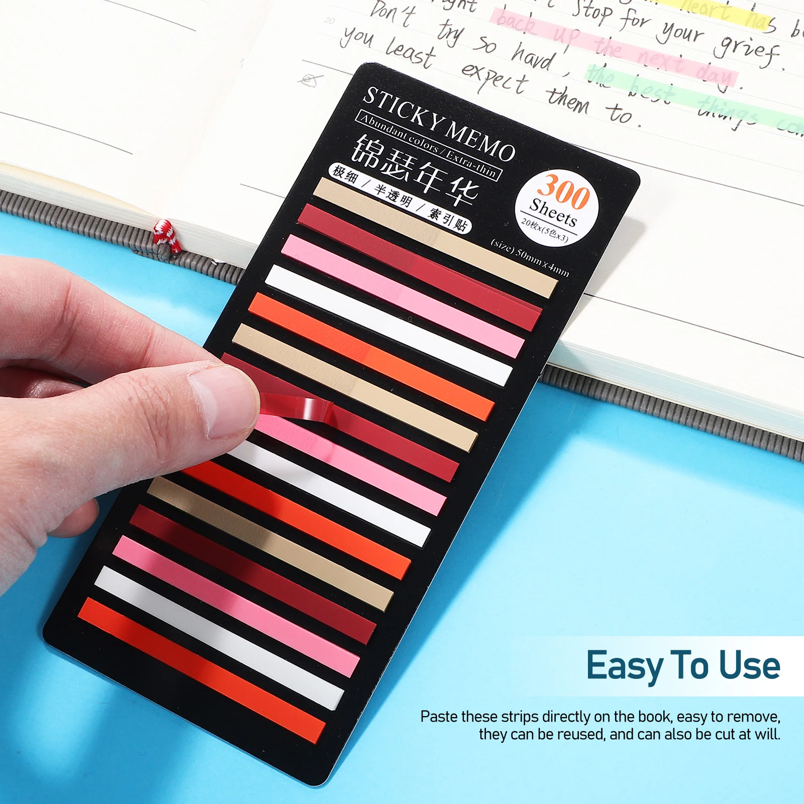 

8Packs Highlighter Strips for Reading Transparent Tapes Easy to Cut and Remove Reusable Book Annotation Tools for Marking Key