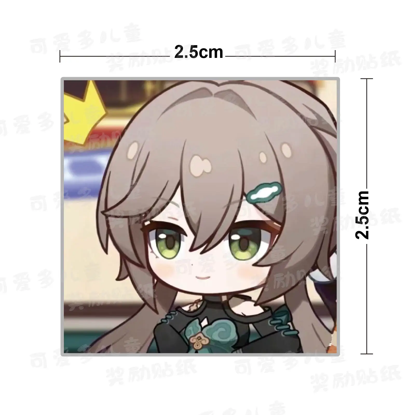 Anime Honkai: Star Rail Qingque Cosplay Cute Adhesive Label Square Curly 500 Stickers/rolls Handbook Decorate Xmas Birthday Gift