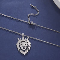 Cazador Crown King Lion Necklace for Women Men New in Stainless Steel Animal Pendant Couple Necklace Jewelry Mother Gift 2025