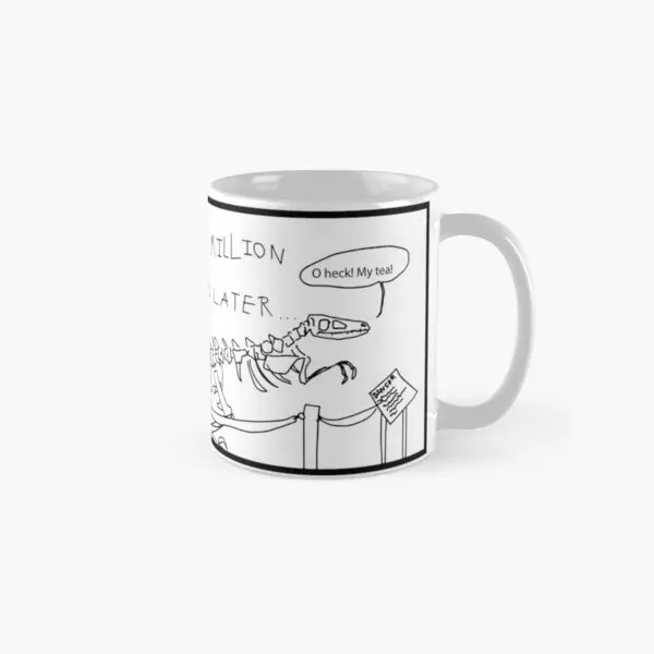 Dinosaur Forgets Tea Classic  Mug Cup Printed Image Photo Drinkware Simple Picture Design Handle Round Gifts Coffee Tea