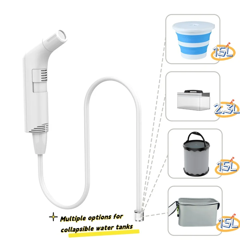 Portable electric bidet sprayer USB rechargeable compact sanitary device for travel, camping, outdoor activities and daily use