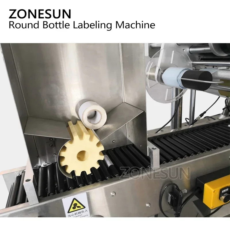 ZONESUN Automatic Round Bottle Bag Pen Pencil Horizontal Adhesive Tape Sticker Label Dispenser Machine  Labeling Machine