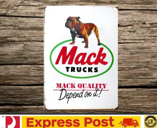 1p,tin signs man cave shed garage  Jeebsters Mack Truck Bull Dog Logo metal sign
