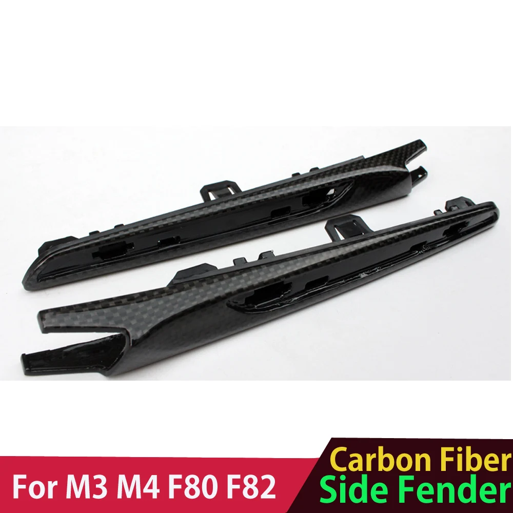 Real Carbon Fiber Side Fender Vent Trim for BMW M3 M4 F80 F82 F83 2014-2018 Replacement Part