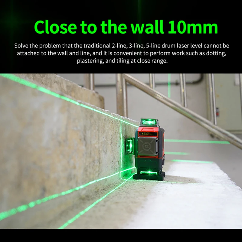 UNI-T 3D 12 Lines Laser Level LM573LD-II 360-degree Self-leveling Green Laser Leveler