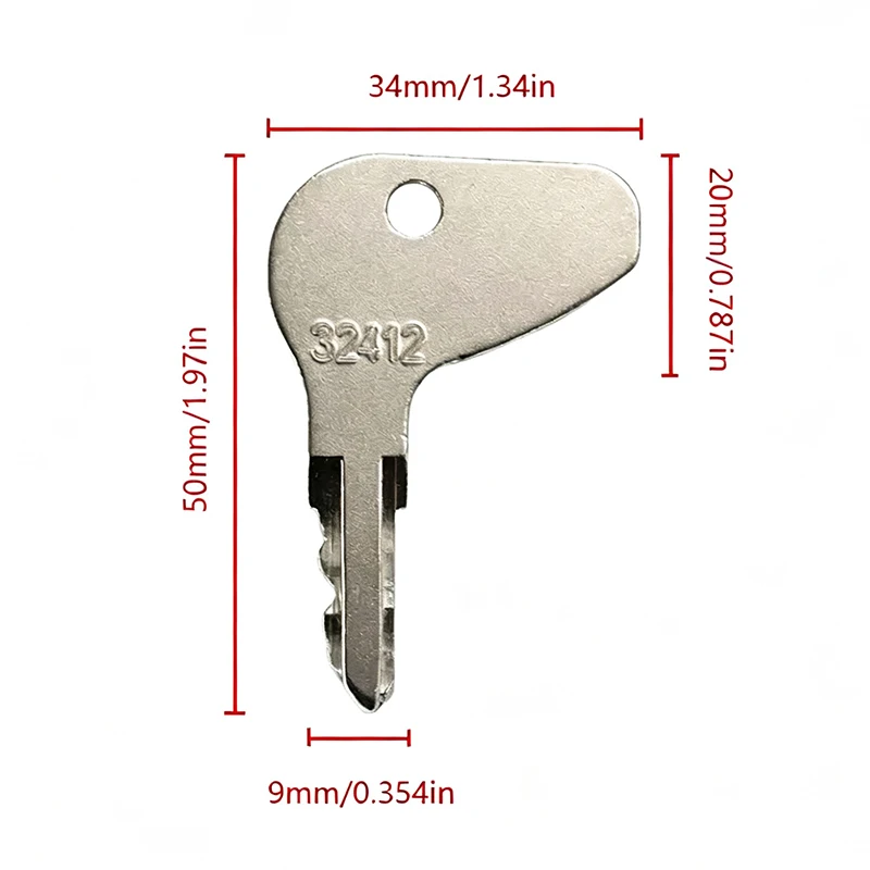 1/3/5/10PCS Ignition Keys Set 32412 H32412 35260-31852 Compatible with for Kubota L G M Series Mahindra & Mitsubishi Tractors